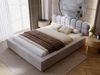 GRAINGOLD Plaza Polsterbett 120x200, Doppelbett mit Bettkasten, gepolstertes Kopfteil, Velour-Stoff, Grau Bild 4