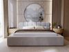 GRAINGOLD Plaza Polsterbett 120x200, Doppelbett mit Bettkasten, gepolstertes Kopfteil, Velour-Stoff, Grau Bild 3