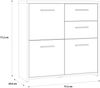 FORTE Quadro Kommode, Holzwerkstoff, Beige/Weiß, 77,2 x 77,5 x 29,6 cm Bild 2