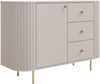 AX LIVING Kommode Halay Beige, 1 Tür & 3 Schubladen Moderne Rillenstruktur 123 cm Bild 2
