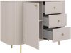 AX LIVING Kommode Halay Beige, 1 Tür & 3 Schubladen Moderne Rillenstruktur 123 cm Bild 4