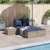 vidaXL Doppel-Sonnenliege mit Kissen Grau Poly Rattan 368396 Bild 1