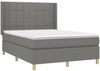 vidaXL Boxspringbett mit Matratze & LED Dunkelgrau 140x200 cm Stoff 3138878 Bild 4
