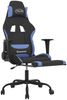 Gaming-Stuhl mit Fußstütze Drehbar Schwarz und Blau Stoff, Drehbar [345487] Bild 4