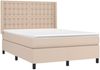 vidaXL Boxspringbett Matratze Cappuccino-Braun 140x190cm Kunstleder 3132500 Bild 3