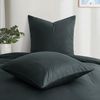 Kissenbezug 80x80 Grau Baumwolle Anthrazit 2er Set mit Reißverschluss Bild 3