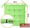 NatureMark 4er Set Stuhlkissen mit Bändern Gr. 40x40 cm Sitzkissen gefüllt, Apfel grün Bild 3