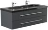 Badmöbel Granit Galaxy Black Damo 130 cm 2 Hahnlöcher SoftClose grafit : Grafit Bild 3