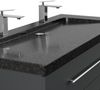 Badmöbel Granit Galaxy Black Damo 130 cm 2 Hahnlöcher SoftClose grafit : Grafit Bild 5