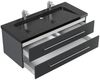 Badmöbel Granit Galaxy Black Damo 130 cm 2 Hahnlöcher SoftClose grafit : Grafit Bild 2