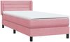 vidaXL Boxspringbett mit Matratze Rosa 80x220 cm Samt 3318224 Bild 4