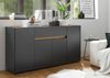Sideboard 170x87 cm Eiche Anthrazit 4-türig + Doppelschubkasten BOSTON Bild 2
