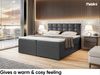 MEBLINI Boxspringbett TAPO 1 120x200 cm mit Bettkasten - H4/Schwarz Kunstleder Polsterbett - Doppelbett mit Topper & Taschenfederkern-Matratze Bild 4