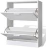 Weißer Holz-Schuhschrank mit 2 Schuhkippern 241242 Bild 5