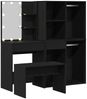 vidaXL Schminktischset mit LED mit Regal 4 pcs Schwarz Eichen-Optik 3333068 Bild 5
