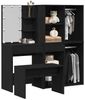 vidaXL Schminktischset mit LED mit Regal 4 pcs Schwarz Eichen-Optik 3333068 Bild 3