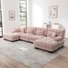 Modulares Ecksofa,U-förmiges Couch Set für Wohnzimmer 4-Sitzer Komfortable Cloud Couches mit beweglichem Ottoman DIY-Kombination,Chenille,Rosa, Bild 2