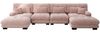 Modulares Ecksofa,U-förmiges Couch Set für Wohnzimmer 4-Sitzer Komfortable Cloud Couches mit beweglichem Ottoman DIY-Kombination,Chenille,Rosa, Bild 4