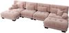 Modulares Ecksofa,U-förmiges Couch Set für Wohnzimmer 4-Sitzer Komfortable Cloud Couches mit beweglichem Ottoman DIY-Kombination,Chenille,Rosa, Bild 5