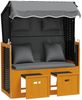 vidaXL Strandkorb mit Kissen Poly Rattan Massivholz Schwarz Anthrazit 318667 Bild 4