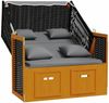 vidaXL Strandkorb mit Kissen Poly Rattan Massivholz Schwarz Anthrazit 318667 Bild 3