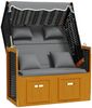 vidaXL Strandkorb mit Kissen Poly Rattan Massivholz Schwarz Anthrazit 318667 Bild 2