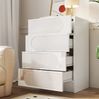Kommode 60 x 38,5 x 85 cm mit 4 Schubladen – weißer Aufbewahrungsschrank aus MDF und Spanplatte Bild 5