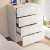 Kommode 60 x 38,5 x 85 cm mit 4 Schubladen – weißer Aufbewahrungsschrank aus MDF und Spanplatte Bild 4