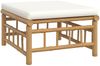 vidaXL 4-tlg. Garten-Lounge-Set mit Cremeweißen Kissen Bambus 3155203 Bild 5