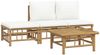 vidaXL 4-tlg. Garten-Lounge-Set mit Cremeweißen Kissen Bambus 3155203 Bild 3