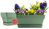 BigDean 3 Stück Balkonkasten Blumenkasten Balkon 40 cm lang aus bruchfestem Kunststoff in Olivgrün – Balkon Pflanzkasten für innen & außen geeignet – Made in Europe Bild 1