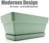 BigDean 3 Stück Balkonkasten Blumenkasten Balkon 40 cm lang aus bruchfestem Kunststoff in Olivgrün – Balkon Pflanzkasten für innen & außen geeignet – Made in Europe Bild 2