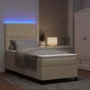 vidaXL Boxspringbett mit Matratze mit LED Creme 100 x 200 cm Stoff 3342926 Bild 5