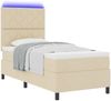 vidaXL Boxspringbett mit Matratze mit LED Creme 100 x 200 cm Stoff 3342926 Bild 3