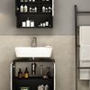 Badmöbel-Set Edge Schwarz 2 Teile Vicco Bild 5