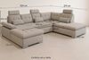 Couch Wohnlandschaft Schlaffunktion Schlafsofa braun schwarz Ottomane links Bild 3