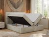 Polsterbett Kunstlederbett mit Bettkasten, Stauraumbett - ERNI - 140x200cm - Beige Velours - H3 Bild 2