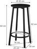 Barhocker Edmonton Schwarz 31.5 x 64 cm 2 Teile Vicco Bild 3