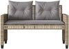 vidaXL 4-tlg. Garten-Sofagarnitur mit Kissen Beige Poly Rattan Glas 368137 Bild 5