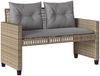 vidaXL 4-tlg. Garten-Sofagarnitur mit Kissen Beige Poly Rattan Glas 368137 Bild 4