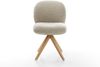 Drehstuhl Nube-Flex Webstoff Soft Beige Holzgestell kantig Natur 180° drehbar Taschenfederkern Bild 2