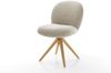 Drehstuhl Nube-Flex Webstoff Soft Beige Holzgestell kantig Natur 180° drehbar Taschenfederkern Bild 1