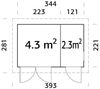 Palmako Gartenhaus Kalle 66 m² Gartenhaus aus Holz Holzhaus mit 88 mm Wandstärke Blockbohlenhaus Bild 3