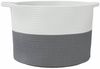 vidaXL Wäschekorb Grau und Weiß Ø55x36 cm Baumwolle 358469 Bild 4