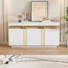 Sideboard weiß mit 3 Türen & verstellbaren Fächern, 140x38x70 cm Bild 2