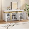 Sideboard weiß mit 3 Türen & verstellbaren Fächern, 140x38x70 cm Bild 3
