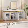 Sideboard weiß mit 3 Türen & verstellbaren Fächern, 140x38x70 cm Bild 3