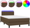 vidaXL Boxspringbett mit Matratze & LED Dunkelbraun 120x190 cm Stoff 3270070 Bild 2