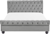 Wasserbett AVALLON 180 x 200 cm Samtstoff Grau Bild 4