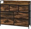 Kommode mit 7 Stoffschubladen & Ablage, 98 x 29 x 85 cm, Braun Bild 2